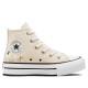Chuck Taylor All Star Lift Platform Floral Embroidery White Womens High Top Shoe