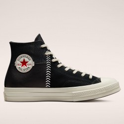 Converse Chuck 70 Crafted Leather High Black Egret Sneakers