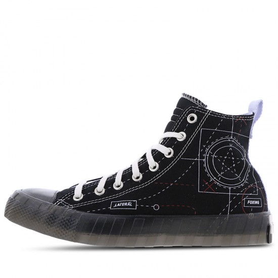 Converse Unisex Untitled Canvas Shoes Black High Chuck Shoes