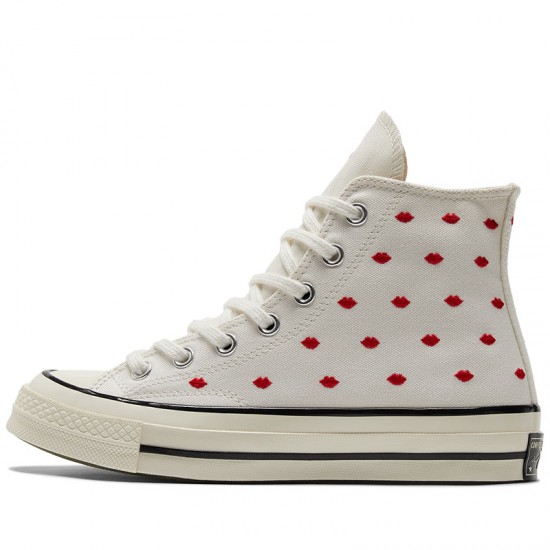 Converse Valentine Day Limited Edition Lip Print Embroidery White Hi