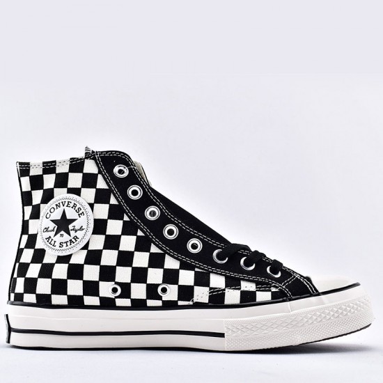 red and black checkered converse