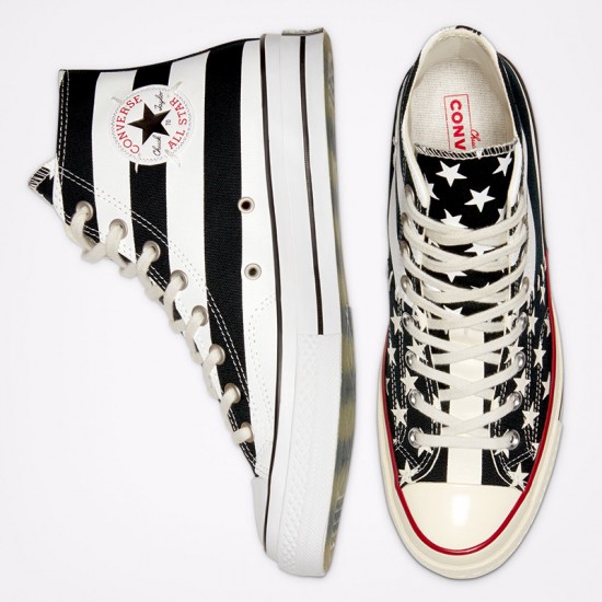 Converse American Flag Stripe Stars Black White