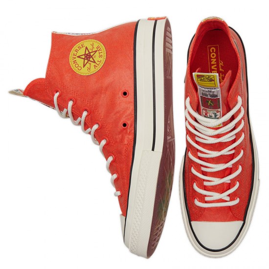 Converse Firecracker Orange High Tops Shoes