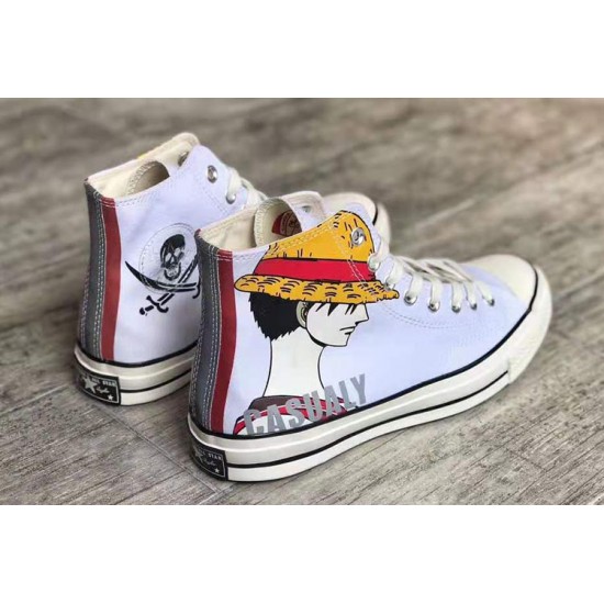 Converse One Piece Monkey D Luffy Pirate High Tops Shoes