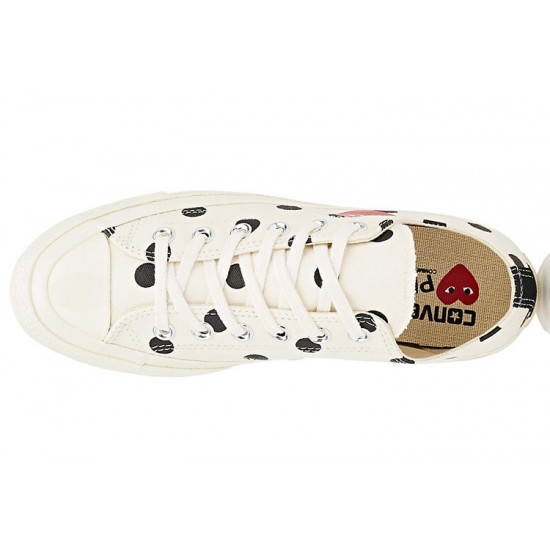 Converse Play Comme des Garcons Polka Dot Red Heart Chuck Taylor All Star 70 Low White