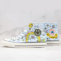 Kids Girls Converse Chuck Taylor All Star Camp Agate Blue High Top Shoes