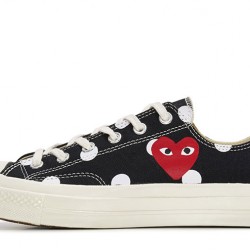 Play Comme des Garcons Converse Polka Dot Red Heart Chuck Taylor All Star 70 Low Black