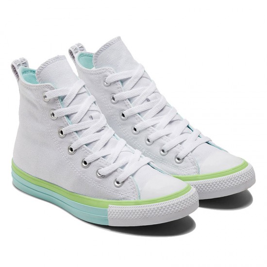 Summer Converse All Star Gradient Colorblocked White Green High Top Sneakers