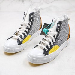 Unisex Hacked Fashion Chuck 70 High Top Black Speed yellow Sneakers