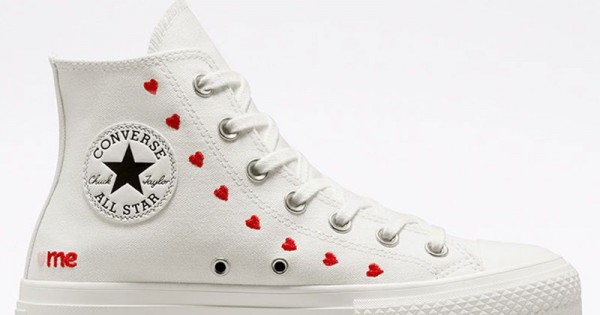 Womens Chuck Taylor All Star Lift Platform Embroidered Hearts High Top ...