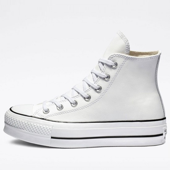 Womens Converse Chuck Taylor All Star Platform Clean Leather High Top مينا توايس