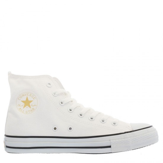 Converse All Star Gold Side Zipper High Tops White