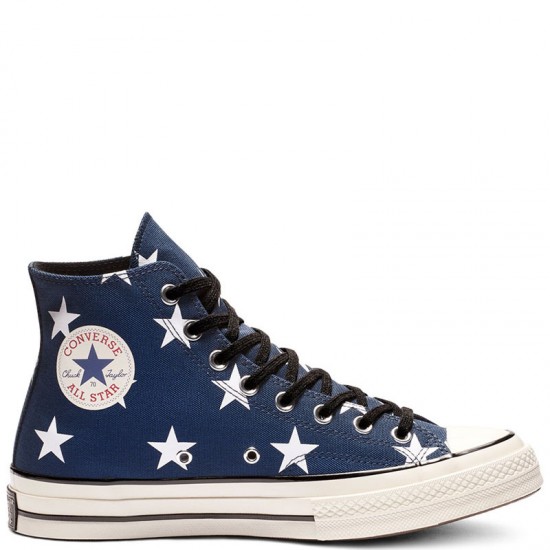 Converse Chuck 70 Archive Stars Print High Top Shoes Navy Blue